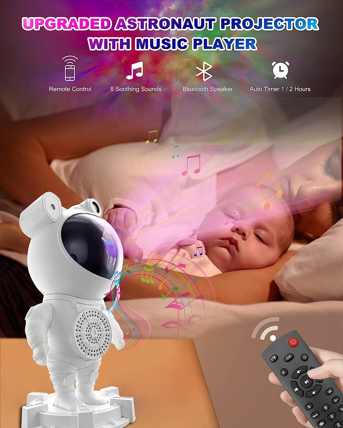 ™/ Astronauta, Proyector De Galaxias Con Parlante Bluetooth
