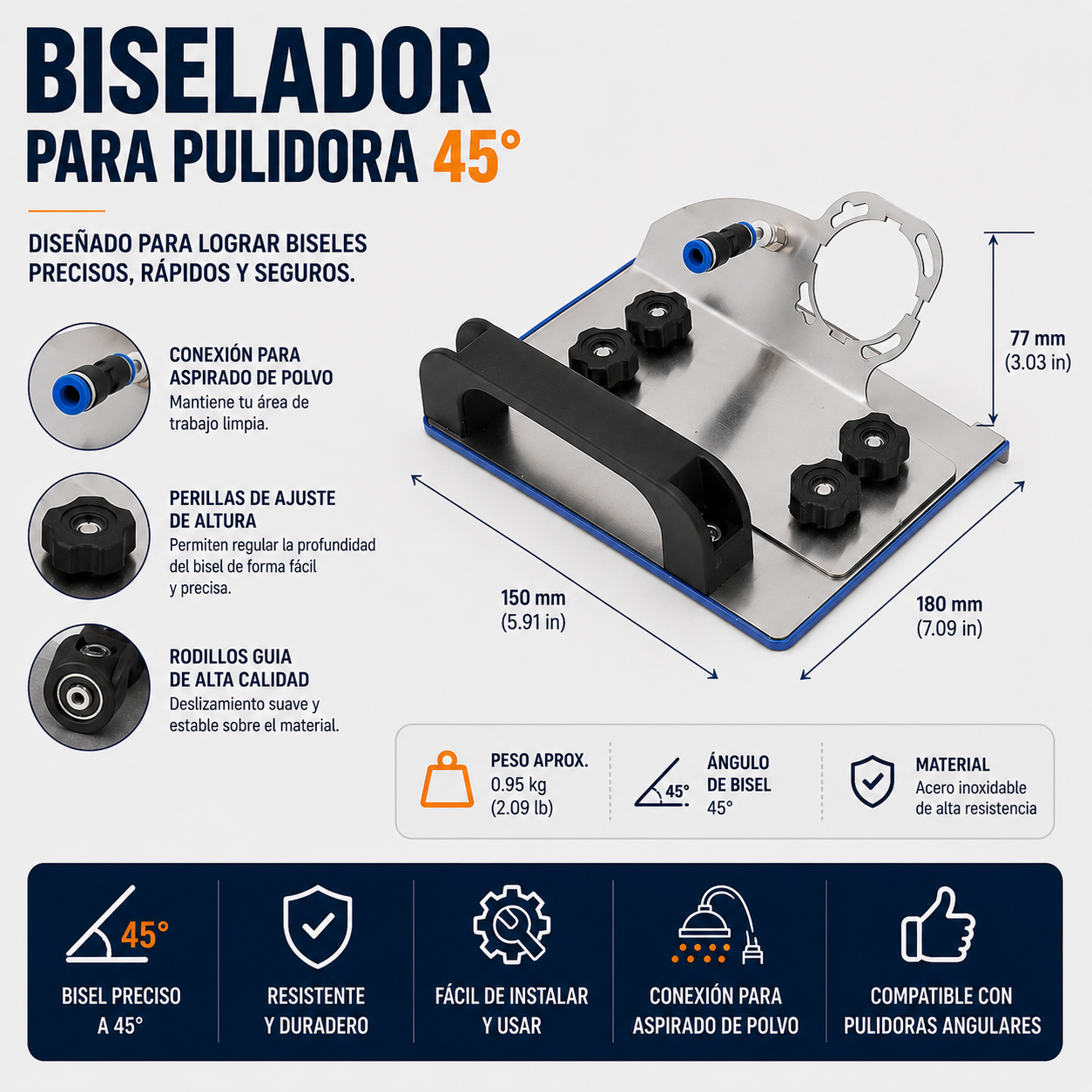™/ BISELADOR PARA PULIDORA 45º