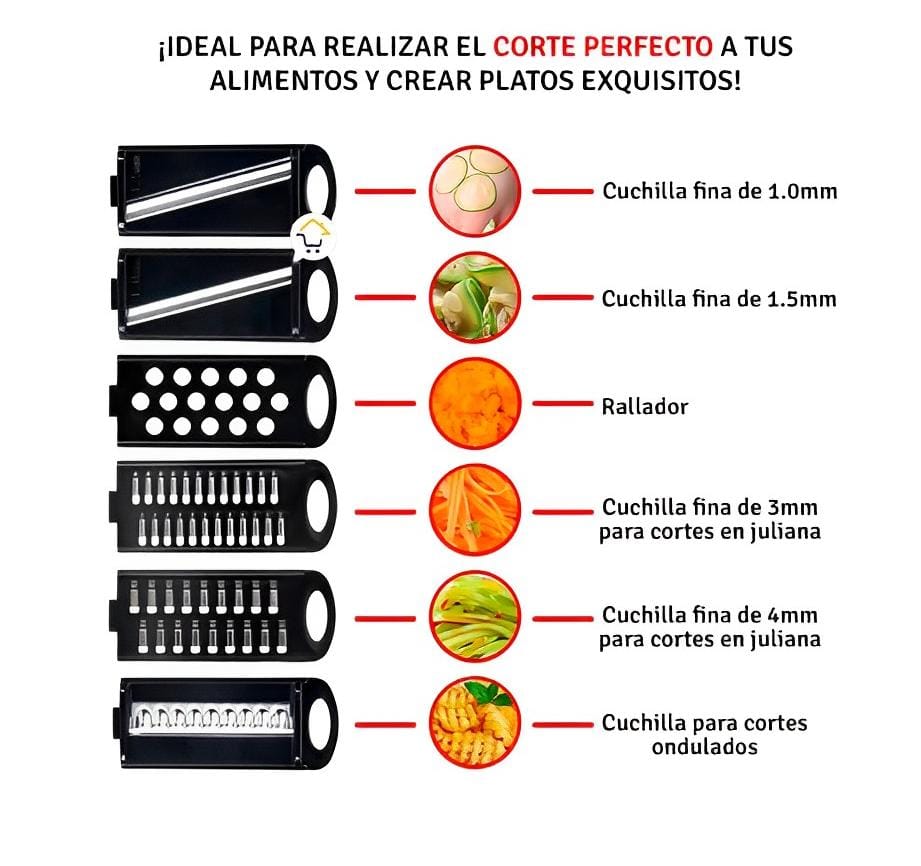 ™/ Rallador De Verduras Mandolina 6 EN 1